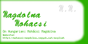 magdolna mohacsi business card